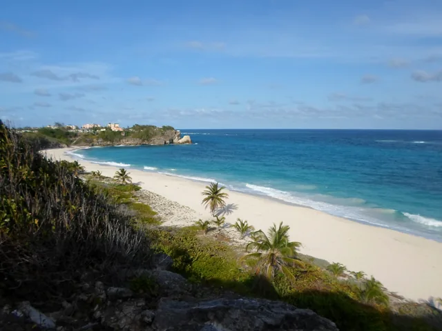 Barbados coastline and turquoise Caribbean water